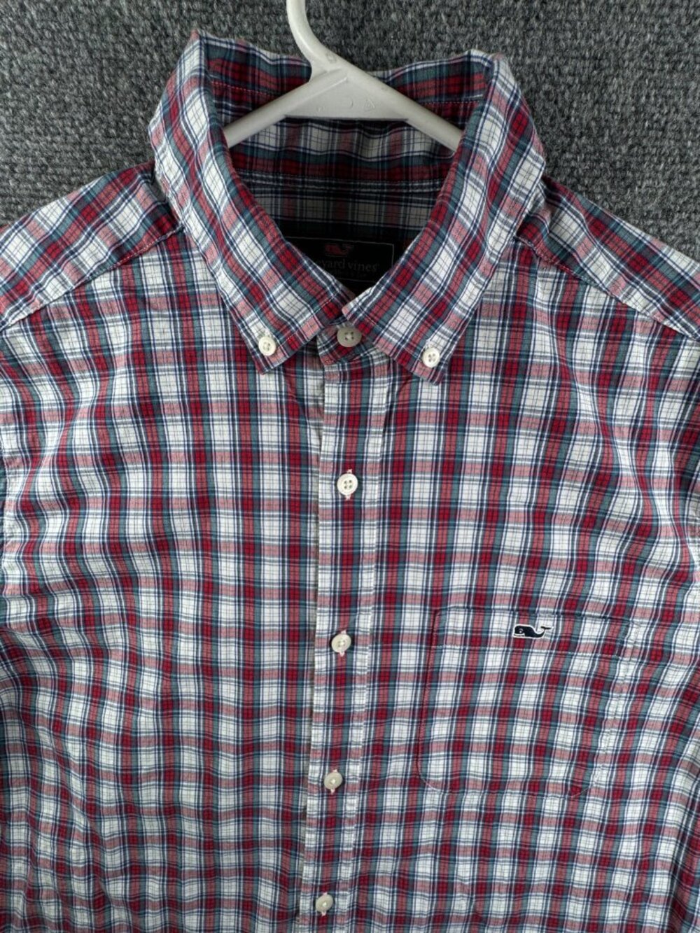 Vineyard Vines Classic Fit Tucker Shirt Red Plaid Long Sleeve Medium Stretch